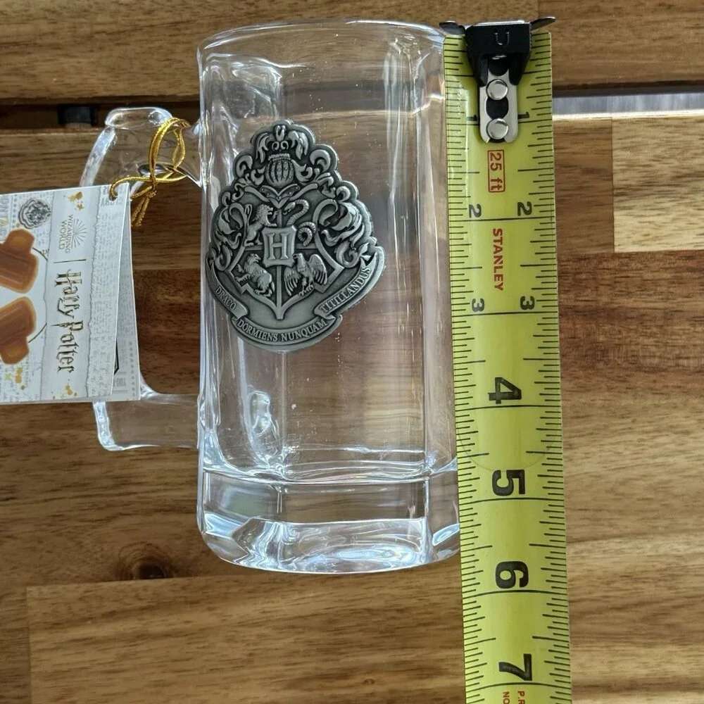 Harry Potter - Butterbeer Glass - Mug - Pewter Shield - Wizarding World NWT READ